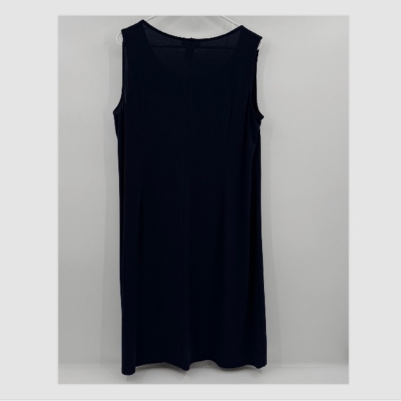 Catherines Dress Women 0X Blue Sleeveless Stretch Shift Office Career Casual - Picture 3 of 8